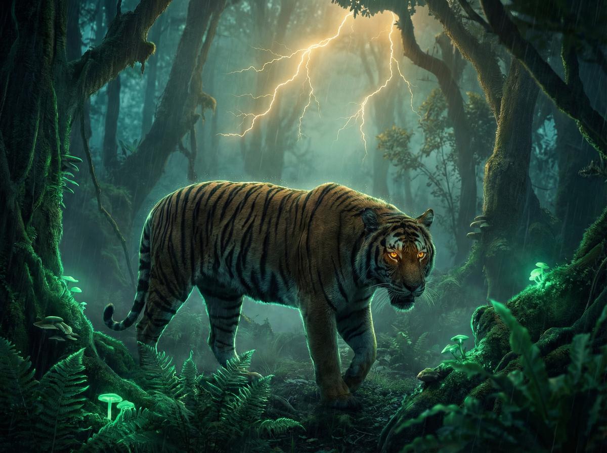 人兽-孟加拉虎丛林狩猎视频
